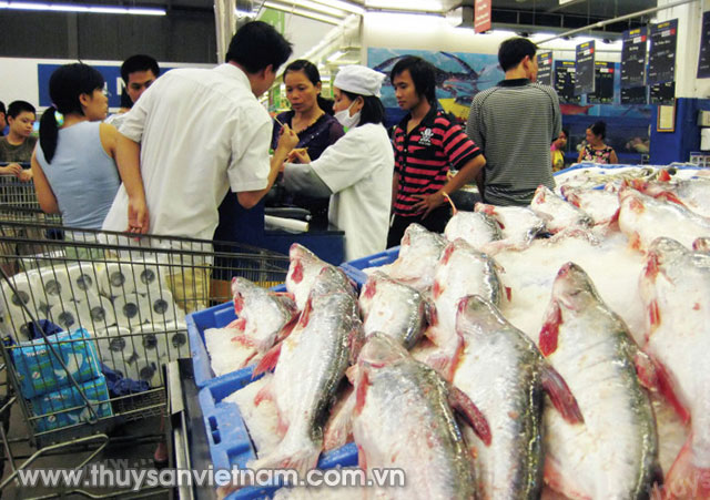 Sản phẩm thủy sản được bày bán trong siêu thị Ảnh: CTV