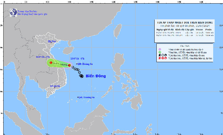 áp thấp nhiệt đới trên biển Đông