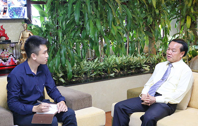 Ông Lê Thanh Thuấn  - Chủ tịch HĐQT Tập đoàn Sao Mai trả lời phỏng vấn