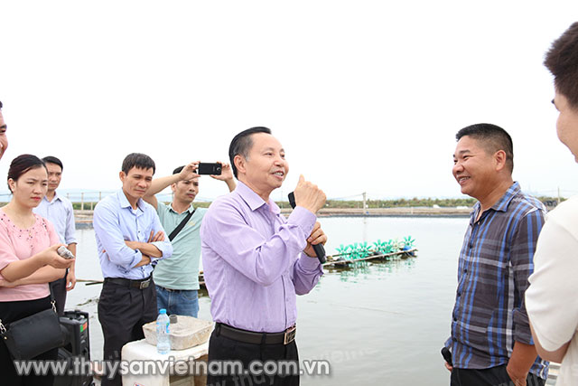 Ông Kim Văn Tiêu, Phó Giám đốc Trung tâm Khuyến nông Quốc gia phát biểu đánh giá về ngành nuôi tôm nước lợ Ông Kim Văn Tiêu, Phó Giám đốc Trung tâm Khuyến nông Quốc gia phát biểu đánh giá về ngành nuôi tôm nước lợ