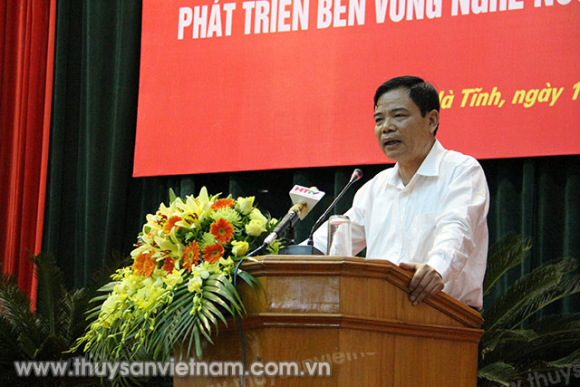 Ông Nguyễn Xuân Cường Bộ trưởng Bộ NN&PTNT phát biểu tại hội nghị