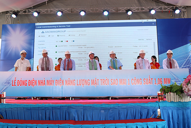 Tập đoàn Sao Mai tổ chức lễ đóng điện Nhà máy điện mặt trời lớn nhất Việt Nam Tập đoàn Sao Mai tổ chức lễ đóng điện Nhà máy điện mặt trời lớn nhất Việt Nam