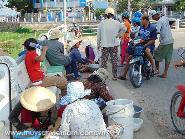 Phiên chợ cá Linh non luôn đông đúc người mua