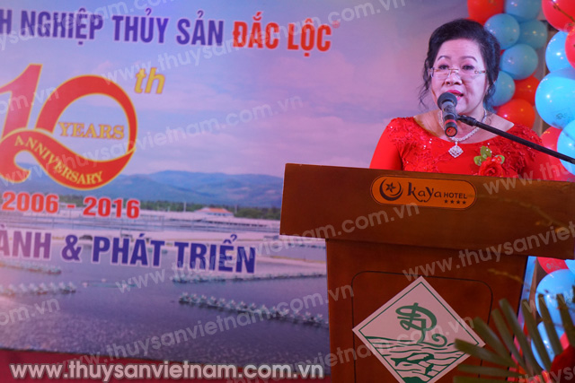 Bà Nguyễn Thị Nga, Giám đốc Doanh nghiệp thủy sản Đắc Lộc chia sẻ về chặng đường 10 năm Đắc Lộc